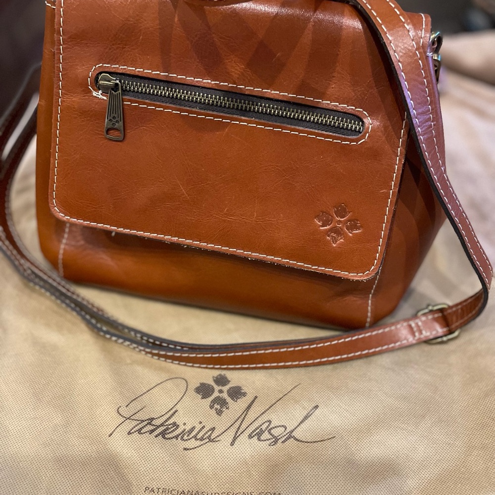 Patricia Nash MOLINA Convertible Backpack Crossbody Shoulder Bag Brown Leather